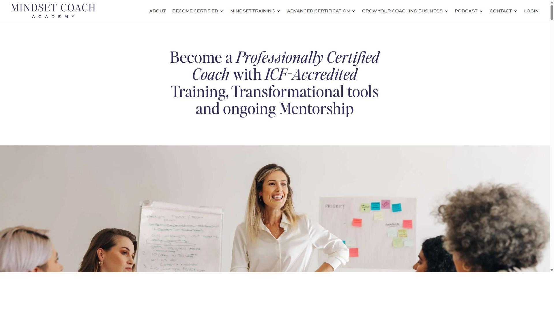The Mindset Coach Academy website